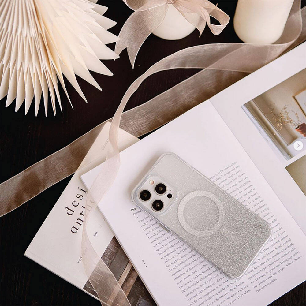 iPhone 14 Kılıf M-safe Şarj Özellikli Simli Arka Yüzey Coehl Lumino Kılıf