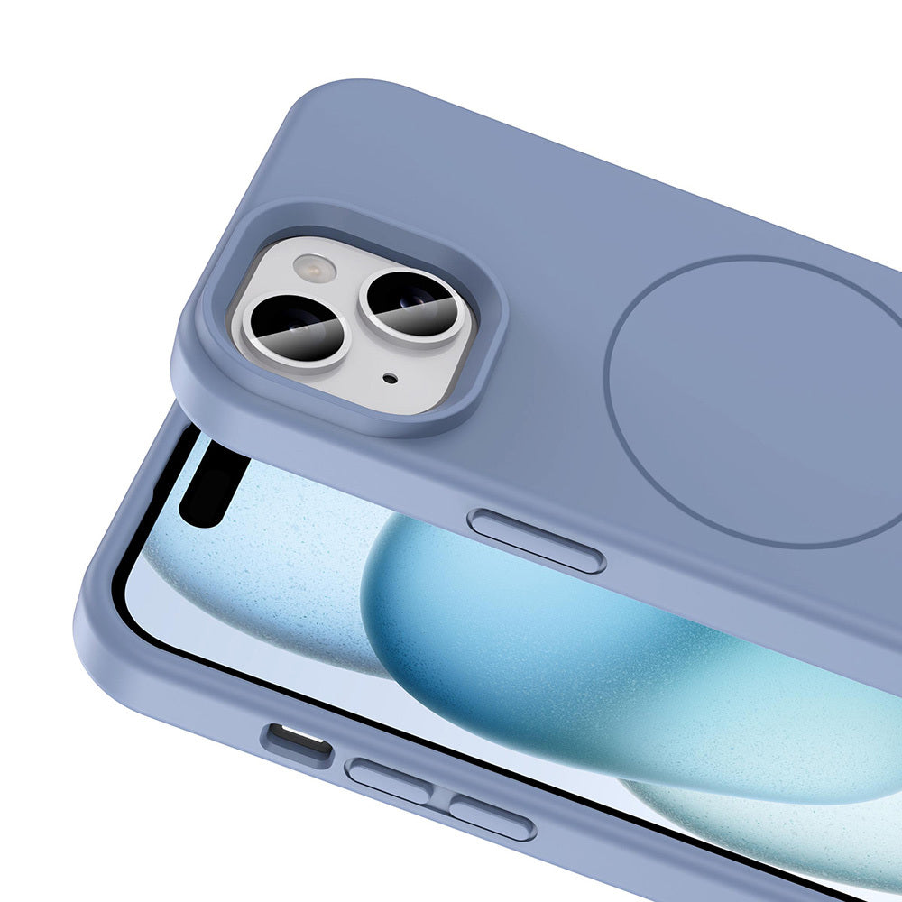 iPhone 14 Kılıf M-safe Şarj Özellikli Sıvı Teknolojili Silinebilir Sert Zore Kivi Kılıf