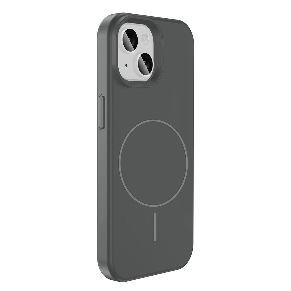 iPhone 14 Kılıf M-safe Şarj Özellikli Sıvı Teknolojili Silinebilir Sert Zore Kivi Kılıf
