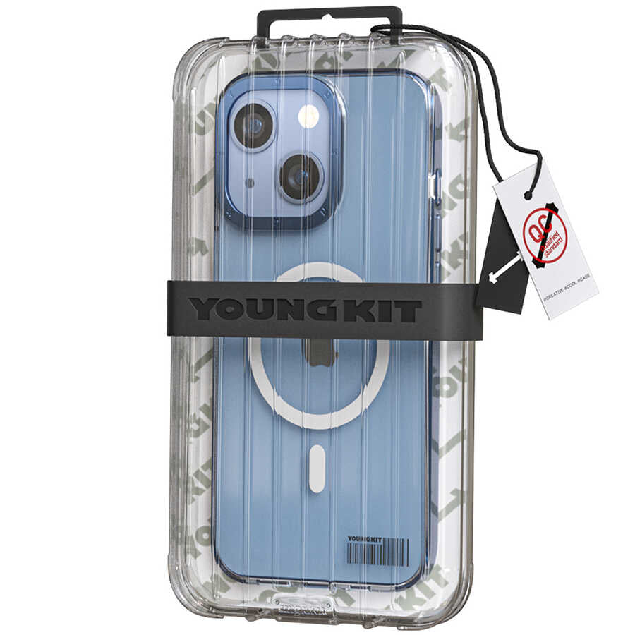 iPhone 14 Kılıf M-safe Şarj Özellikli Youngkit Coloured Glaze Serisi Kılıf