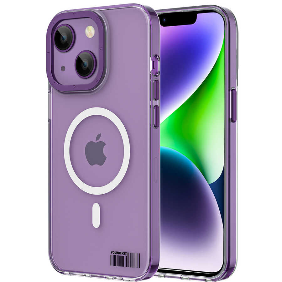 iPhone 14 Kılıf M-safe Şarj Özellikli Youngkit Coloured Glaze Serisi Kılıf