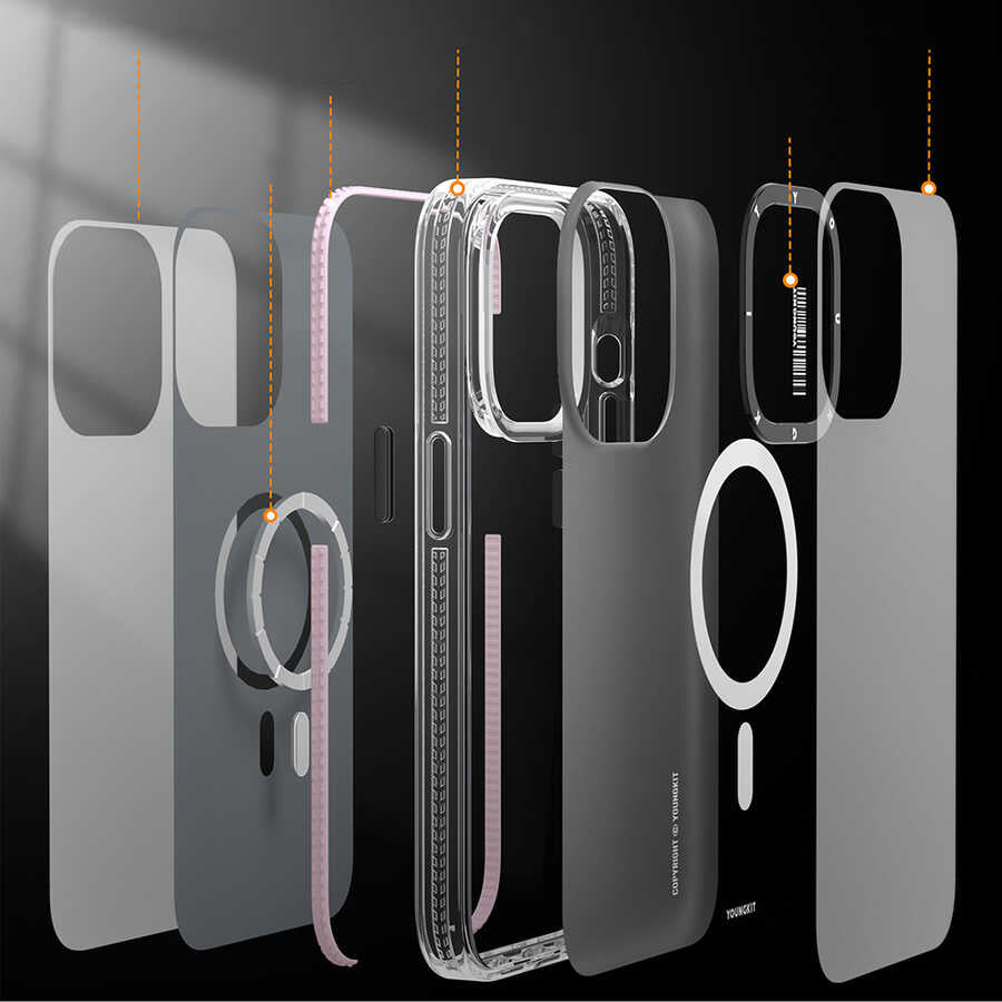 iPhone 14 Kılıf M-safe Şarj Özellikli Youngkit Jane Sand Serisi Kılıf