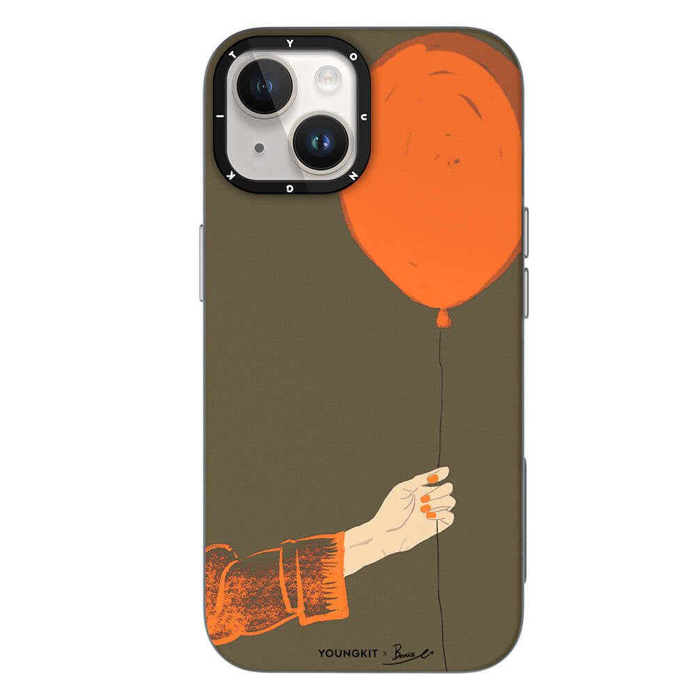 iPhone 14 Kılıf M-safe Şarj Özellikli Youngkit Orange Serisi Flying Balloon Kılıf