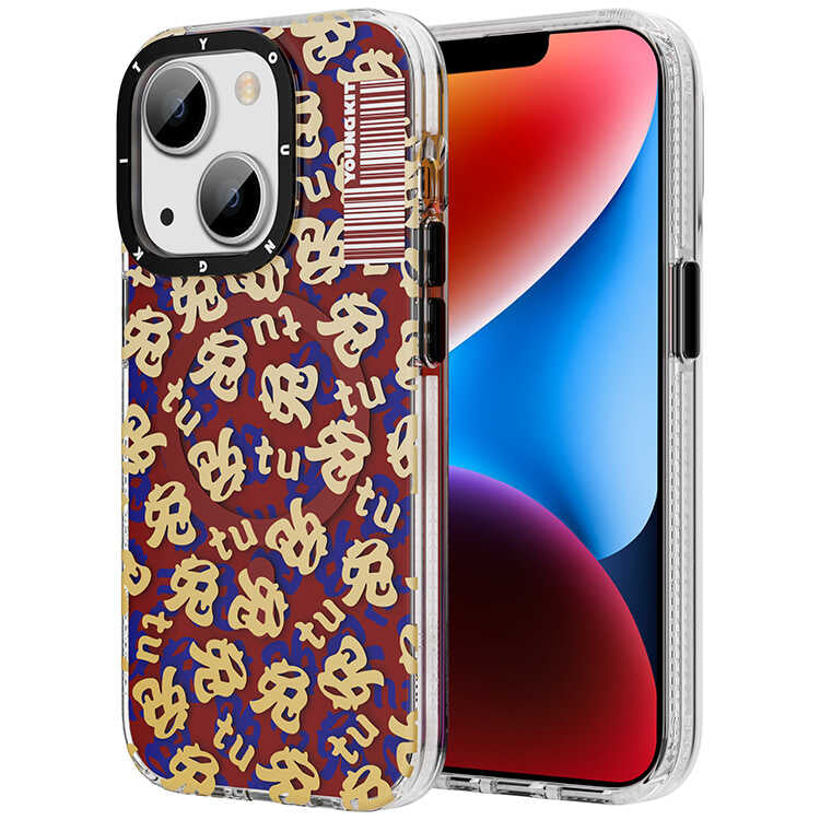 iPhone 14 Kılıf M-safe Şarj Özellikli Youngkit Play Rabbit Serisi Kılıf