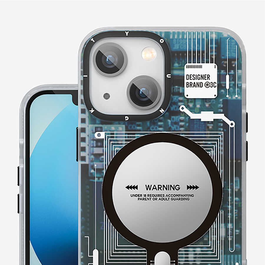 iPhone 14 Kılıf M-safe Şarj Özellikli YoungKit Technology Serisi Kılıf