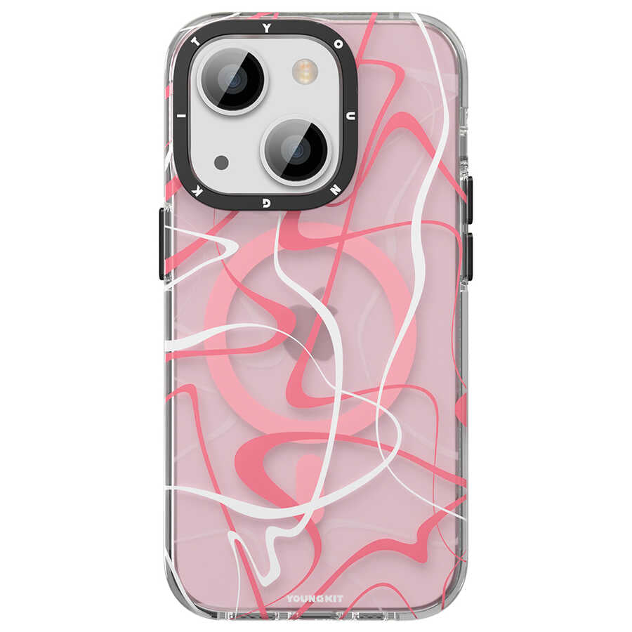 iPhone 14 Kılıf M-safe Şarj Özellikli Youngkit Water-Ink Serisi Kılıf