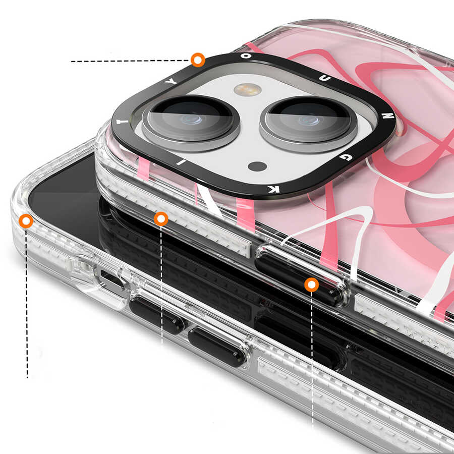 iPhone 14 Kılıf M-safe Şarj Özellikli Youngkit Water-Ink Serisi Kılıf