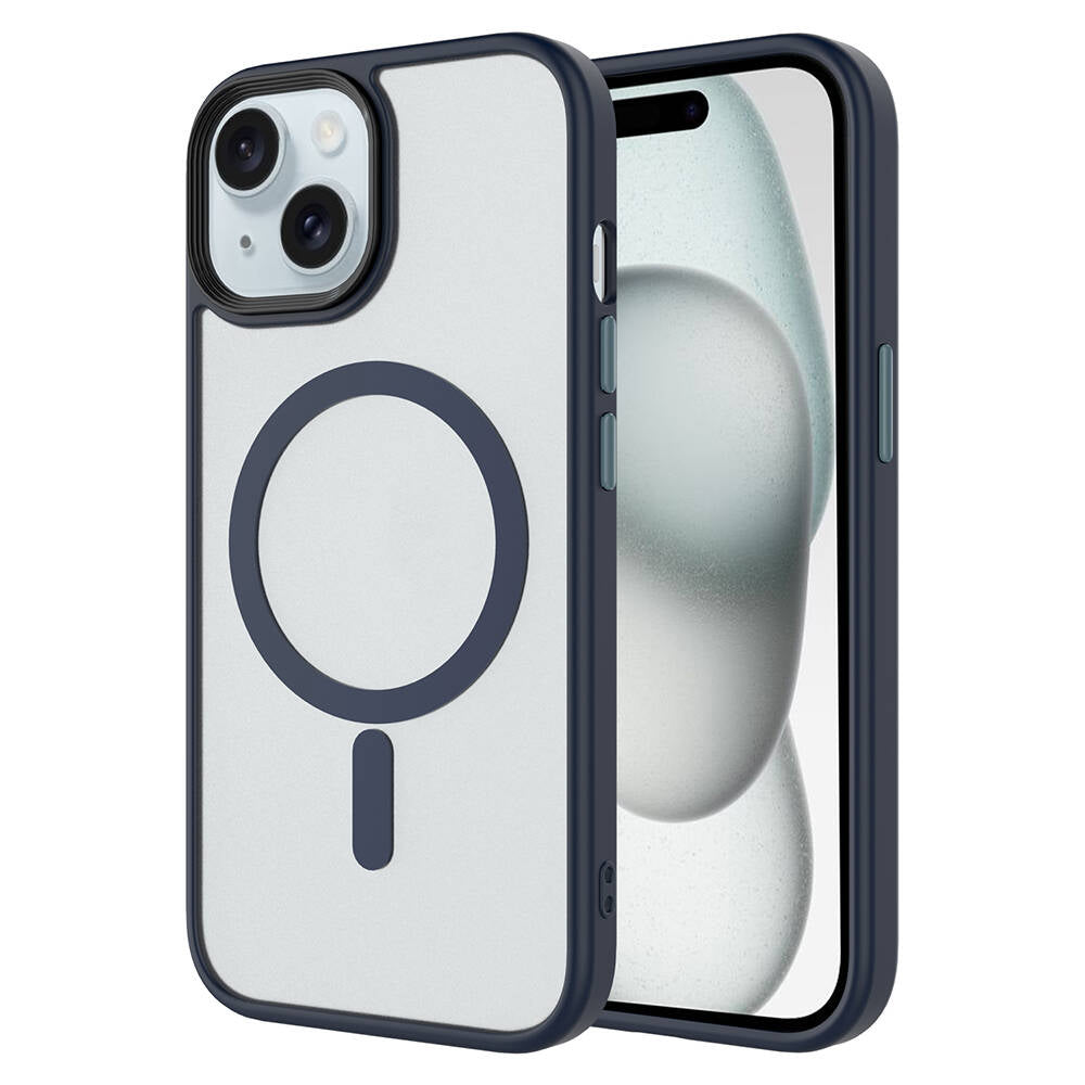 iPhone 14 Kılıf Mat Arka Yüzey Wireless Şarj Özellikli Zore Flet M-safe Kılıf