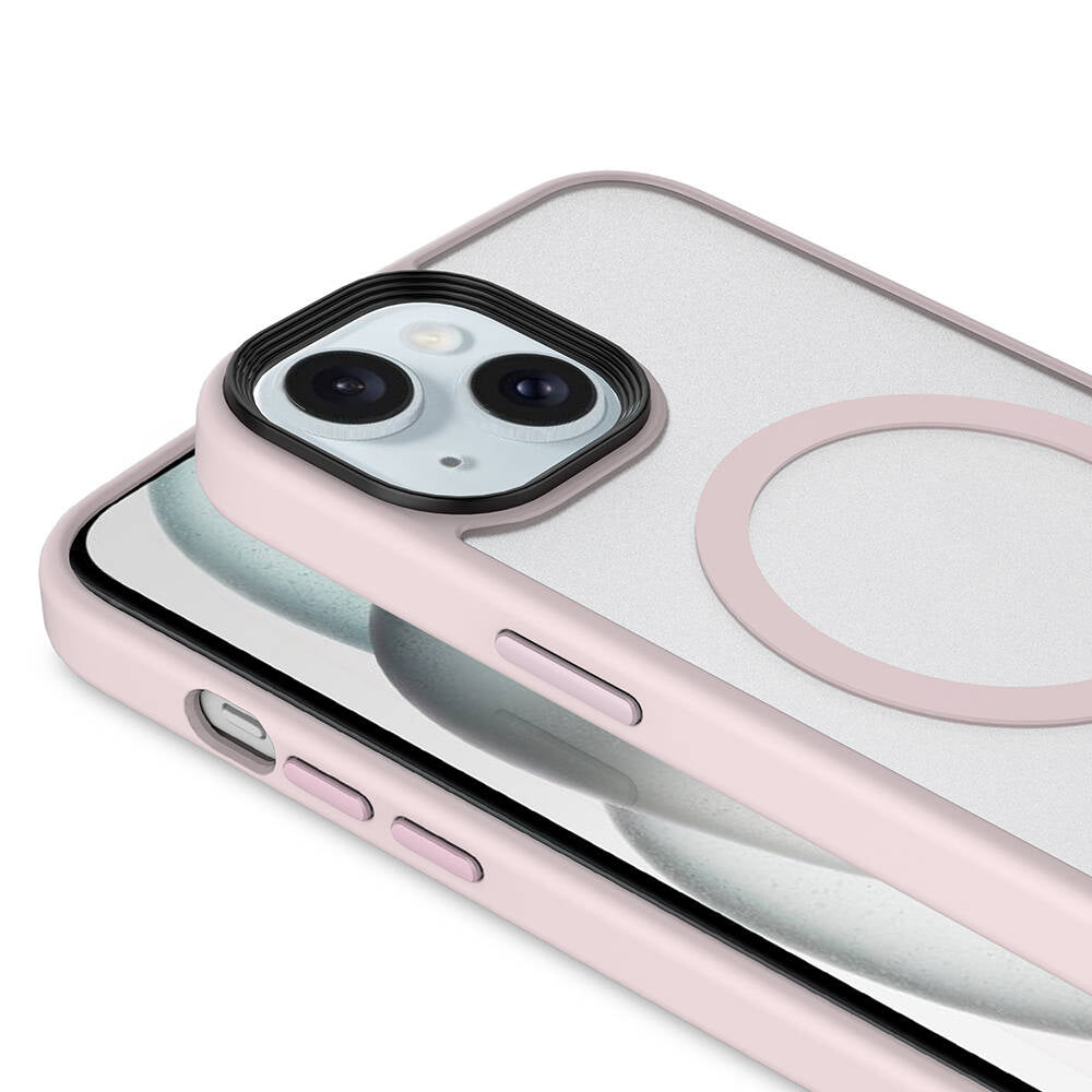 iPhone 14 Kılıf Mat Arka Yüzey Wireless Şarj Özellikli Zore Flet M-safe Kılıf