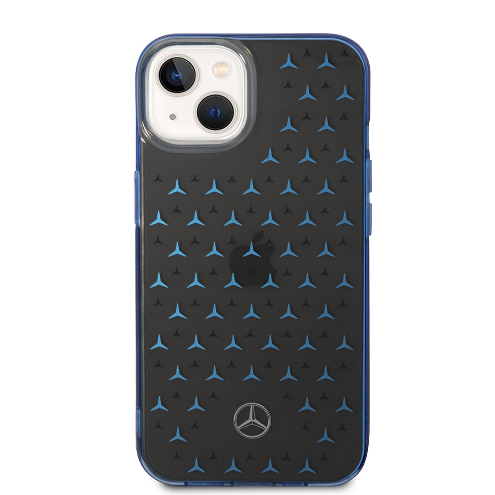 iPhone 14 Kılıf Mercedes Benz Çift Katmanlı Yıldız Desenli Dizayn Kılıf