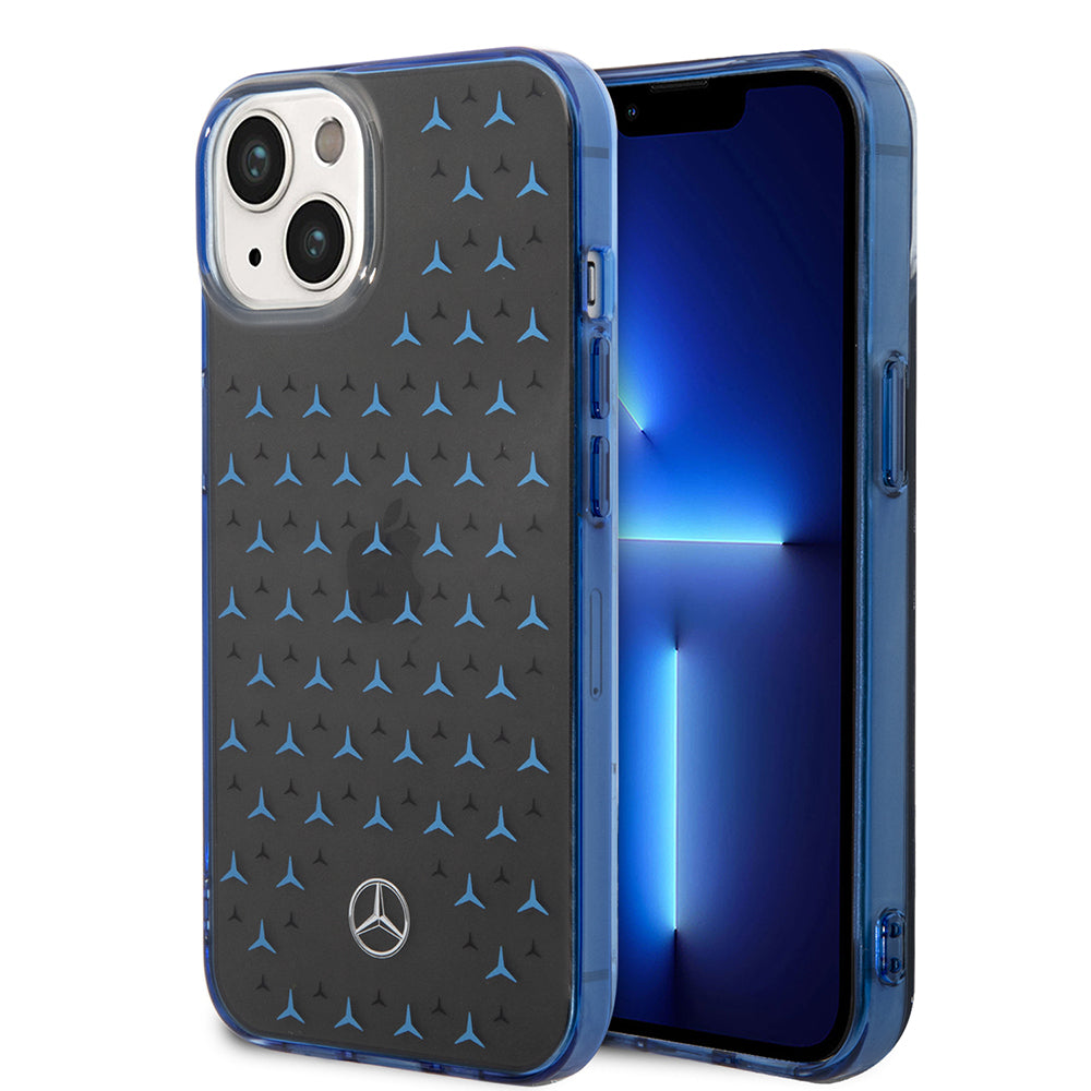 iPhone 14 Kılıf Mercedes Benz Çift Katmanlı Yıldız Desenli Dizayn Kılıf