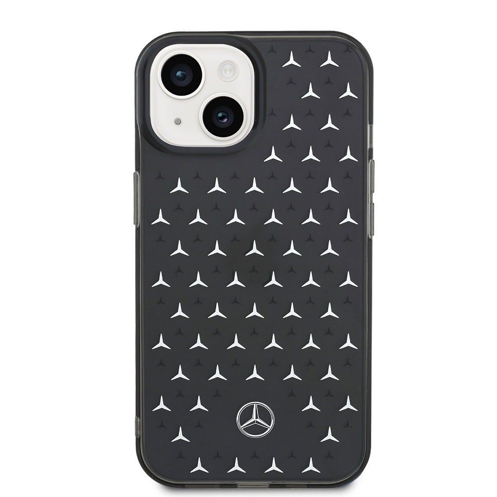 iPhone 14 Kılıf Mercedes Benz Çift Katmanlı Yıldız Desenli Dizayn Kılıf