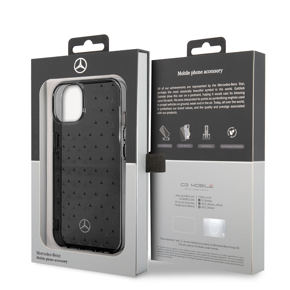 iPhone 14 Kılıf Mercedes Benz Çift Katmanlı Yıldız Desenli Dizayn Kılıf