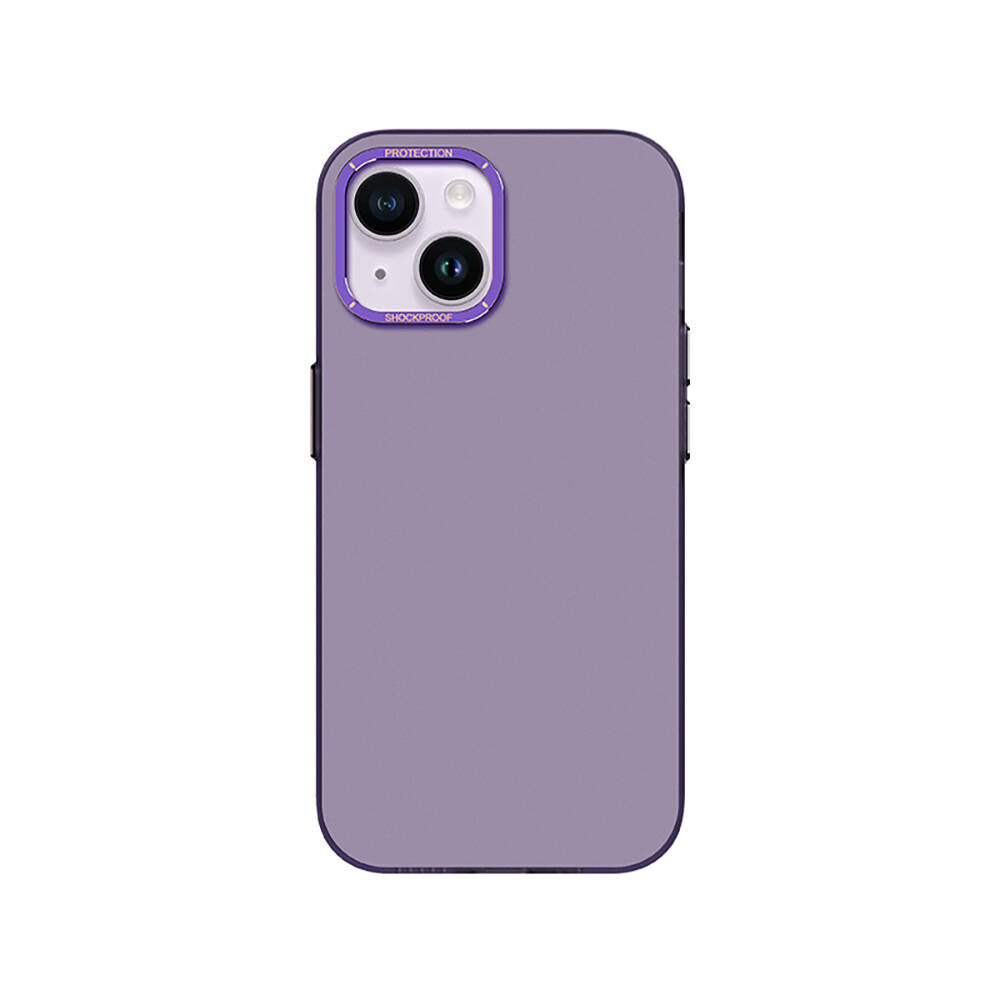 iPhone 14 Kılıf Metal Kamera Çerçeveli Recci Glaze Serisi Kılıf