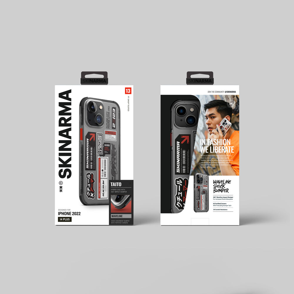 iPhone 14 Kılıf SkinArma Şeffaf Desenli Airbag Tasarımlı Taito Kılıf