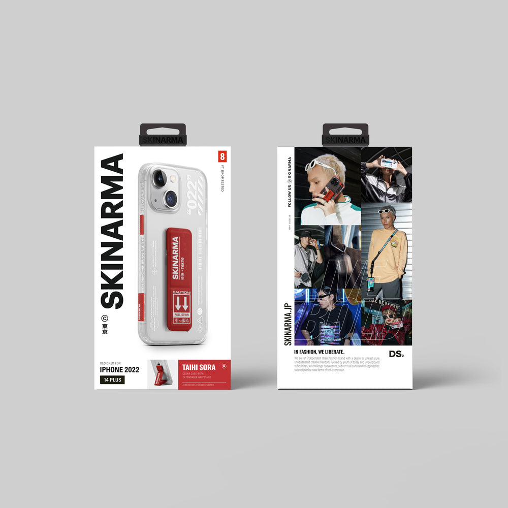 iPhone 14 Kılıf SkinArma Standlı Şeffaf Tasarımlı Taihi Sora Kılıf
