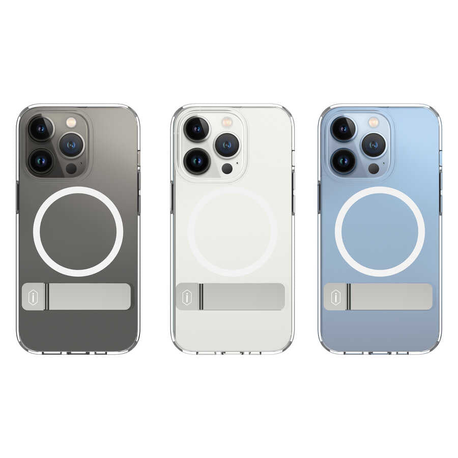 iPhone 14 Kılıf Standlı M-safe Wireless Şarj Özellikli Wiwu Aurora Serisi Kılıf