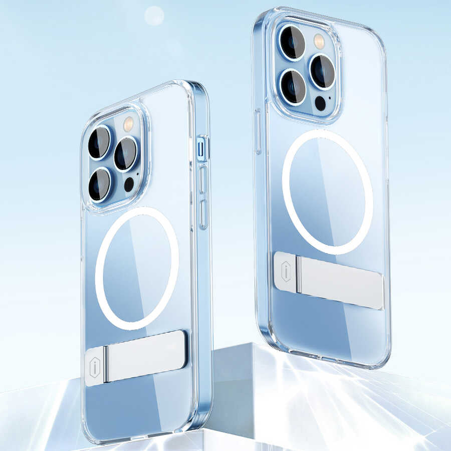 iPhone 14 Kılıf Standlı M-safe Wireless Şarj Özellikli Wiwu Aurora Serisi Kılıf