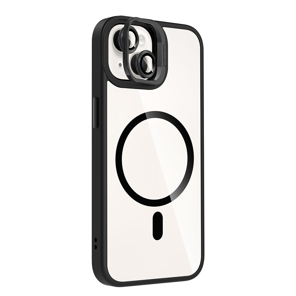 iPhone 14 Kılıf Standlı ve Kamera Lens Hediyeli M-Safe Şarj Özellikli Zore Etro Kılıf