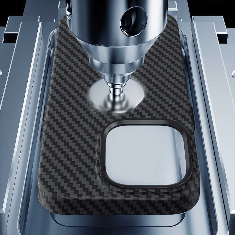 iPhone 14 Kılıf Wiwu Karbon Fiber Görünümlü M-safe Wireless Şarj Özellikli Kabon Kılıf