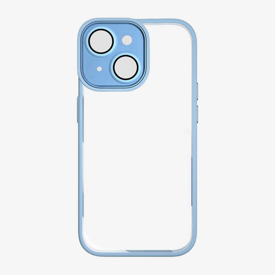 iPhone 14 Kılıf Wiwu VCC-104 Lens Korumalı Renkli Kenar Arkası Şeffaf Vivid Clear Kılıf