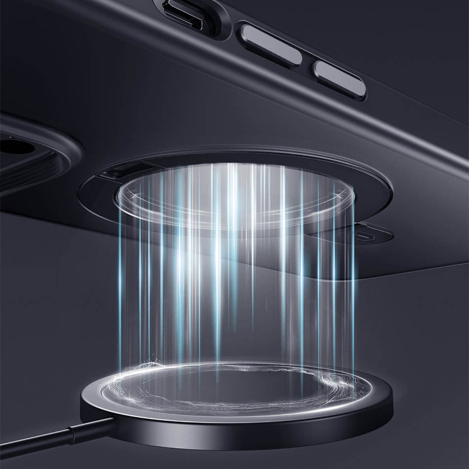 iPhone 14 Kılıf Wiwu ZMM-010 M-safe Şarj Özellikli Parmak İzi Bırakmayan Mat Transparan Standlı Kılıf