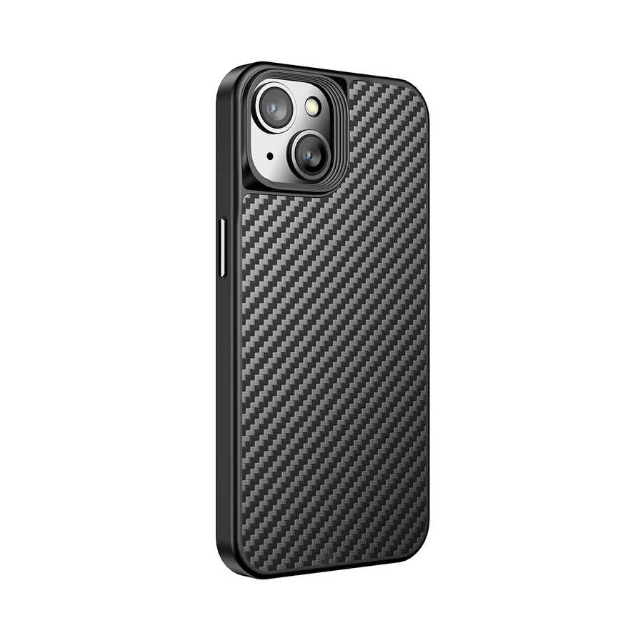 iPhone 14 Plus Kılıf Aramid Karbon Fiber M-safe Özellikli Wlons Radison Kılıf
