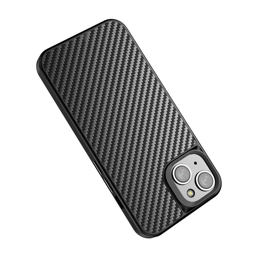 iPhone 14 Plus Kılıf Aramid Karbon Fiber M-safe Özellikli Wlons Radison Kılıf