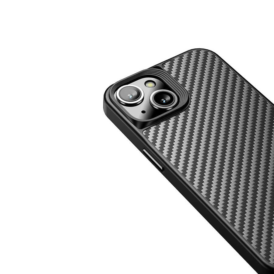 iPhone 14 Plus Kılıf Aramid Karbon Fiber M-safe Özellikli Wlons Radison Kılıf