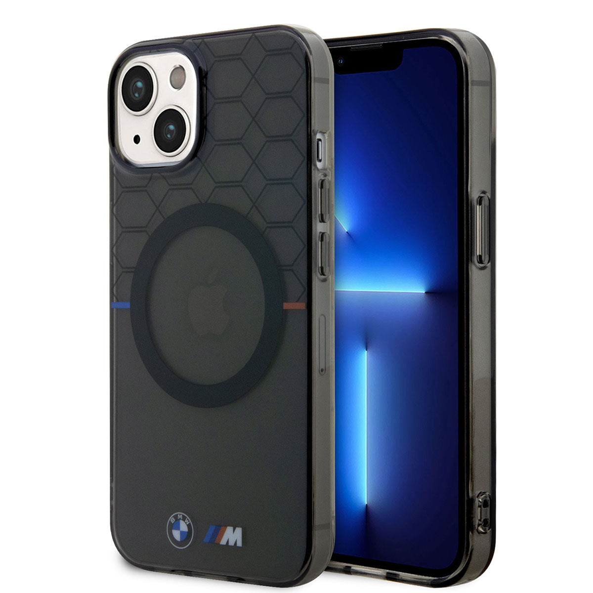 iPhone 14 Plus Kılıf BMW M-safe Şarj Özellikli Transparan M Dizayn Kılıf