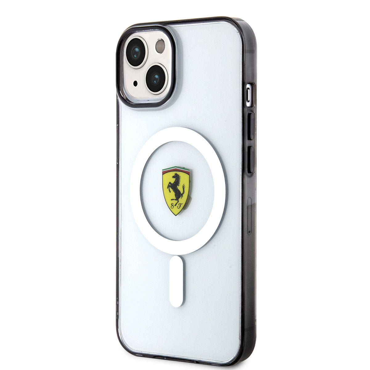 iPhone 14 Plus Kılıf Ferrari M-safe Şarj Özellikli Transparan Dizayn Kılıf
