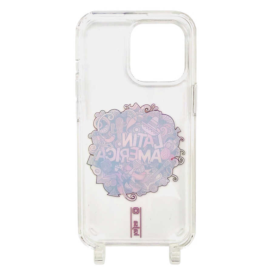 iPhone 14 Plus Kılıf Kajsa Missy And Match Şeffaf Desenli İp Askılı Kılıf