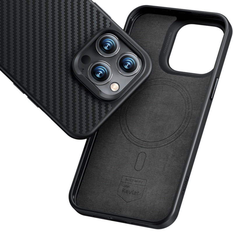 iPhone 14 Plus Kılıf Karbon Fiber M-safe Şarj Özellikli Benks Hybrid ArmorPro 1500D Kevlar Kılıf