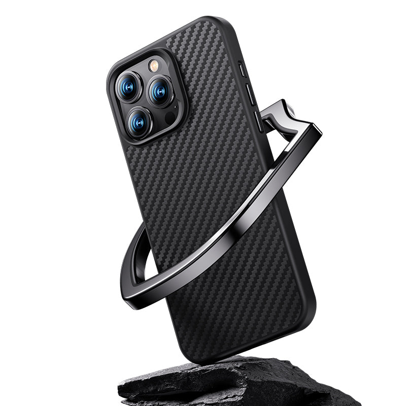 iPhone 14 Plus Kılıf Karbon Fiber M-safe Şarj Özellikli Benks Hybrid ArmorPro 1500D Kevlar Kılıf