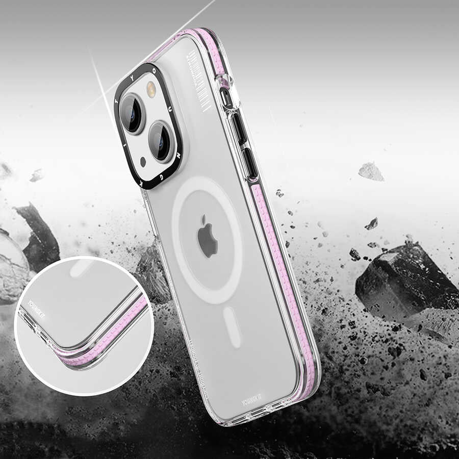 iPhone 14 Plus Kılıf M-safe Şarj Özellikli Youngkit Jane Sand Serisi Kılıf