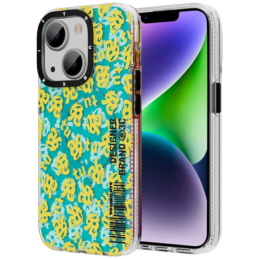 iPhone 14 Plus Kılıf M-safe Şarj Özellikli Youngkit Play Rabbit Serisi Kılıf