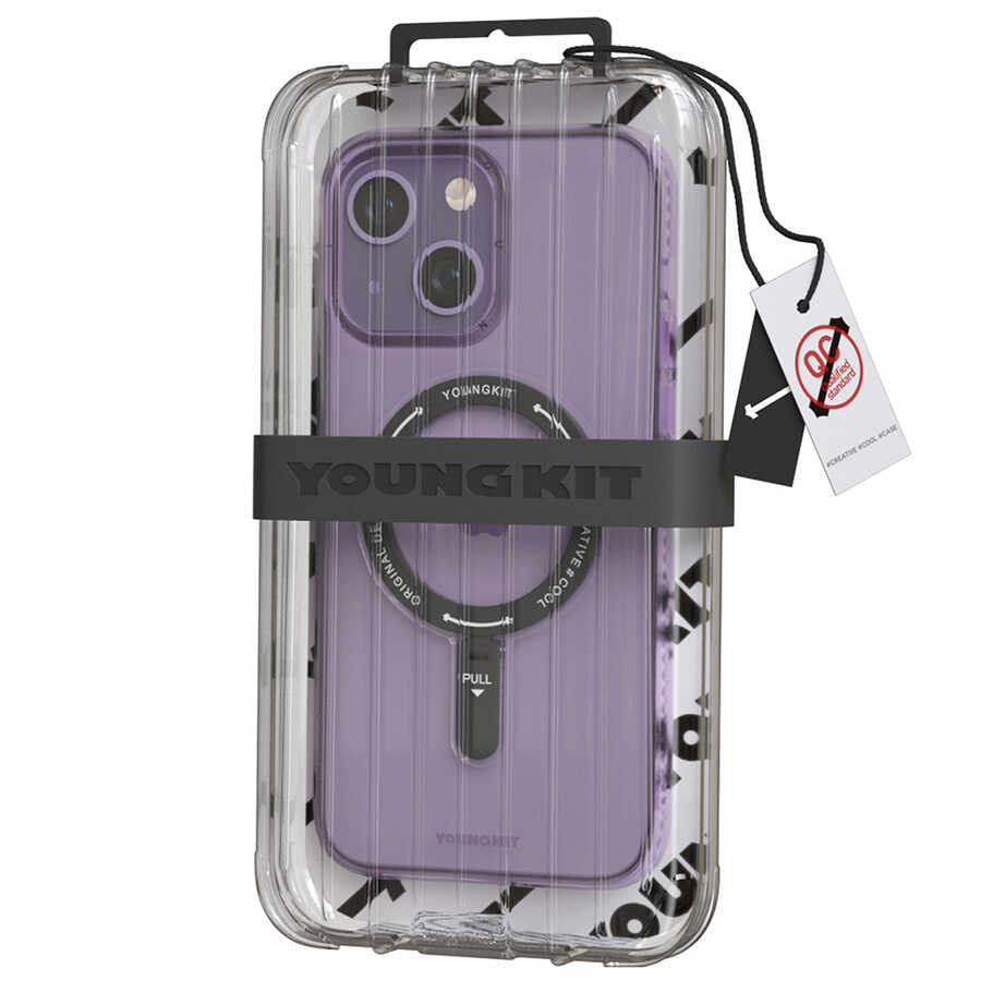 iPhone 14 Plus Kılıf M-safe Şarj Özellikli Youngkit Rock Serisi Kılıf