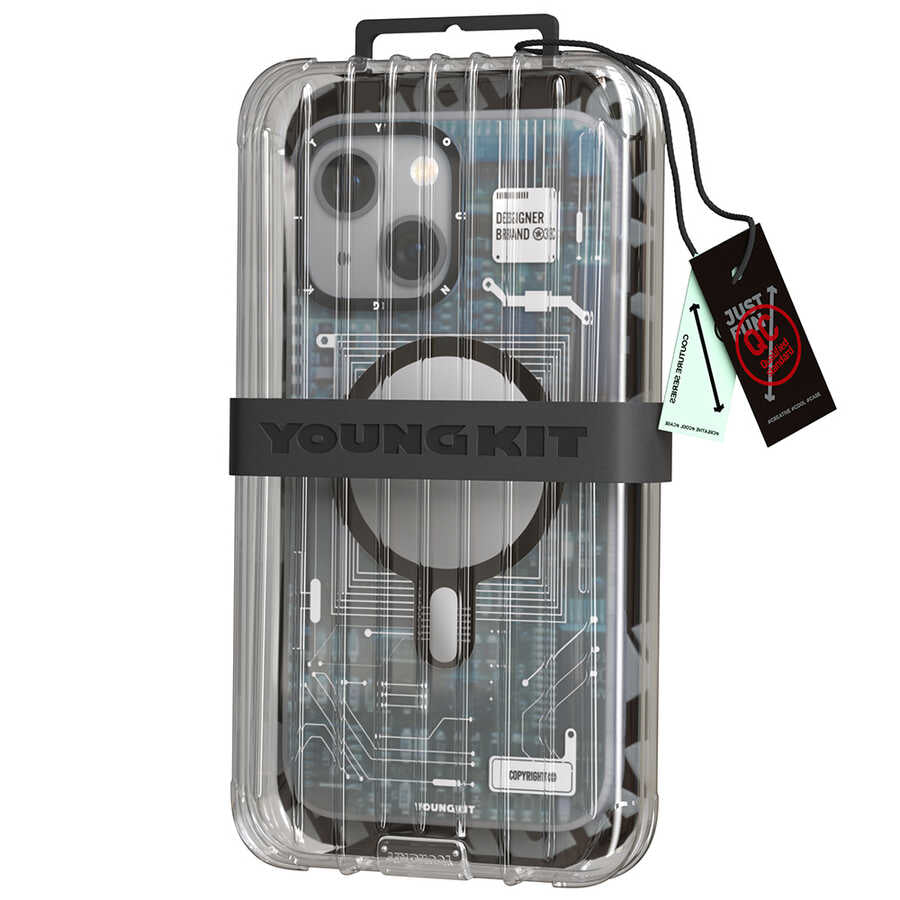 iPhone 14 Plus Kılıf M-safe Şarj Özellikli YoungKit Technology Serisi Kılıf