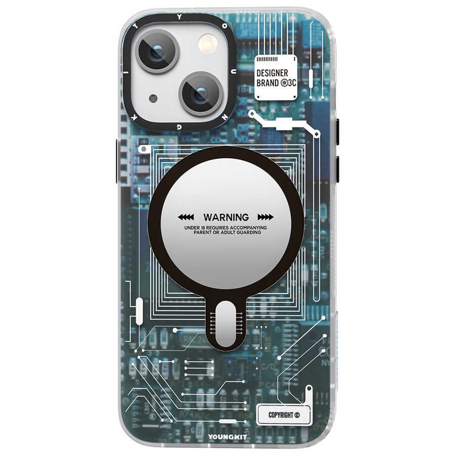 iPhone 14 Plus Kılıf M-safe Şarj Özellikli YoungKit Technology Serisi Kılıf