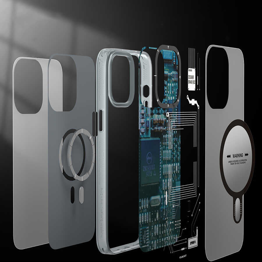iPhone 14 Plus Kılıf M-safe Şarj Özellikli YoungKit Technology Serisi Kılıf