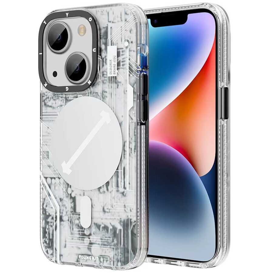 iPhone 14 Plus Kılıf M-safe Şarj Özellikli YoungKit Technology Serisi Kılıf