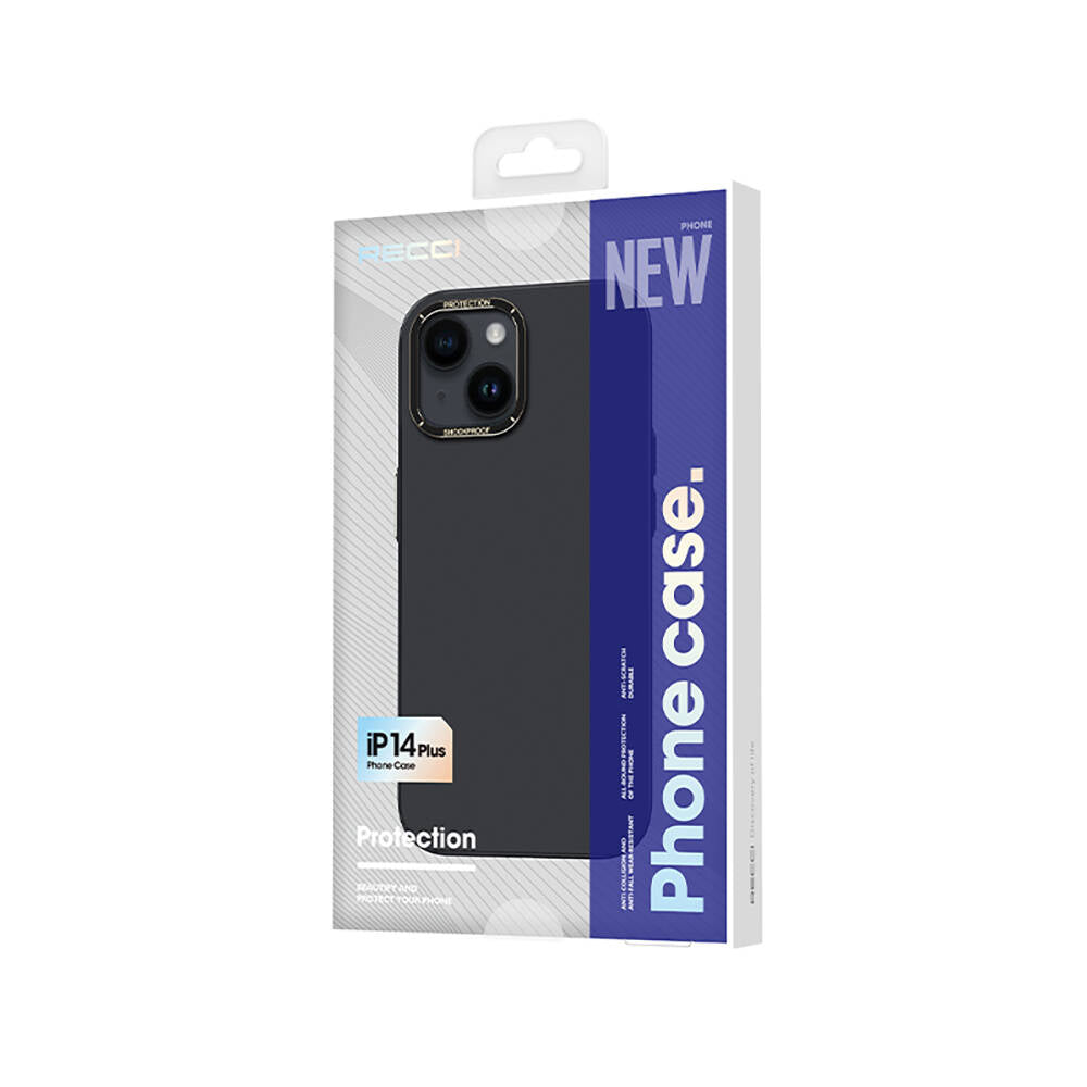 iPhone 14 Plus Kılıf Metal Kamera Çerçeveli Recci Glaze Serisi Kılıf