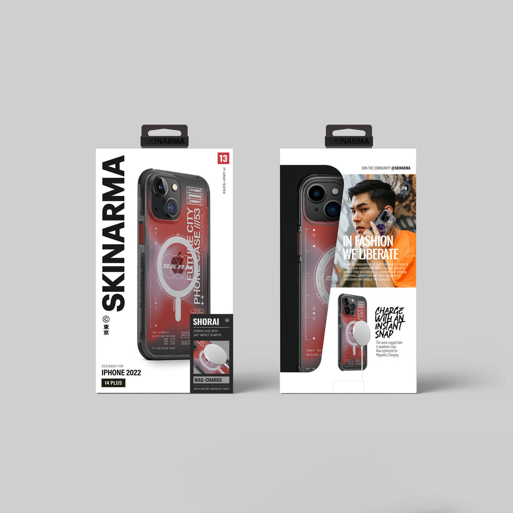 iPhone 14 Plus Kılıf SkinArma Şeffaf Airbag Tasarımlı M-safe Şarj Özellikli Shorai Kılıf