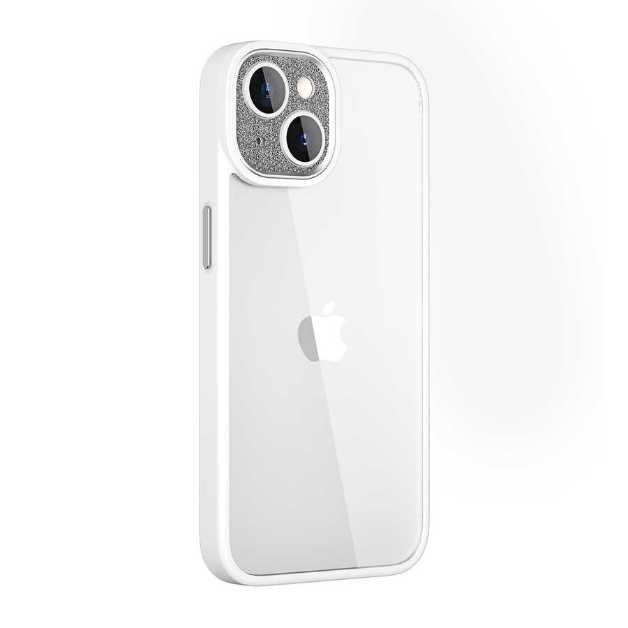 iPhone 14 Plus Kılıf Wiwu GCC-105 Lens Korumalı Renkli Kenar Arkası Şeffaf Multicolor Kılıf