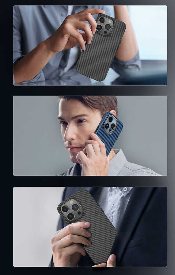 iPhone 14 Plus Kılıf Wiwu Karbon Fiber Görünümlü M-safe Wireless Şarj Özellikli Kabon Kılıf