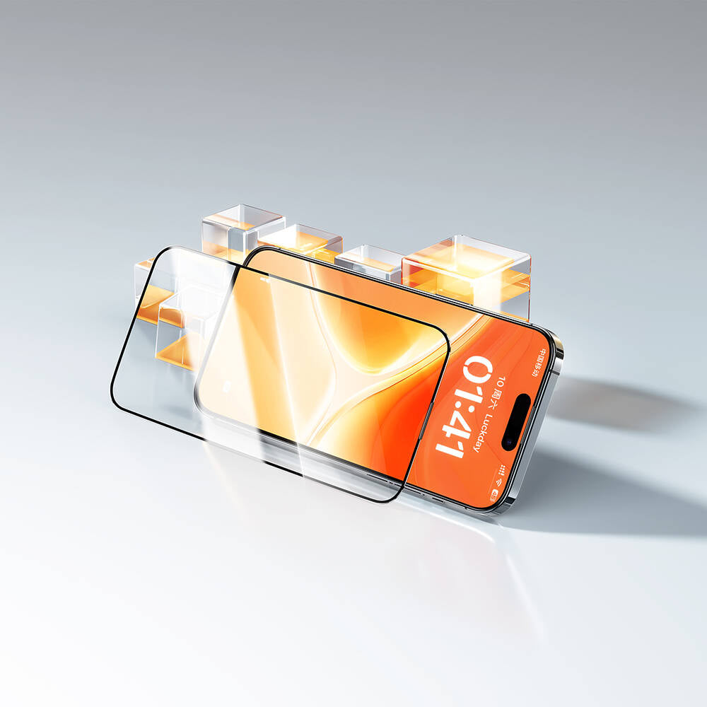 iPhone 14 Plus Wiwu GT-008 Polimer Oleofobik Kaplama Şeffaf Pürüzsüz Temperli Cam Ekran Koruyucu 10'lu Paket