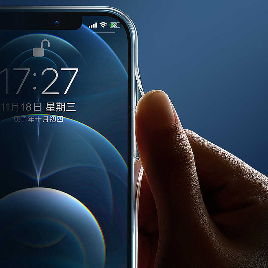 iPhone 14 Plus Wiwu M-safe Şarj Özellikli Lens Korumalı Şeffaf Silikon Kılıf