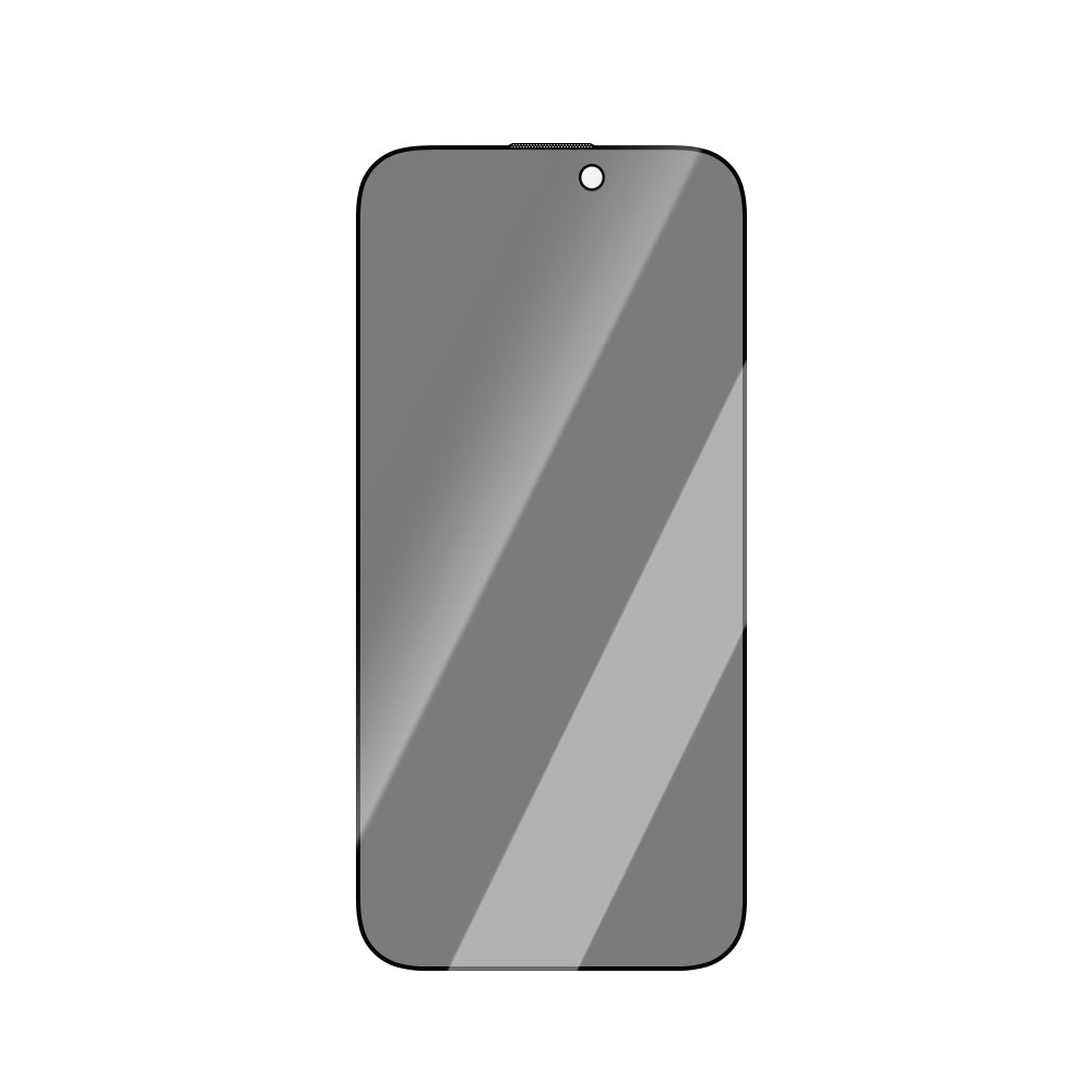 iPhone 14 Pro CaseWorld Crystal Shadow Serisi Safir Coating 0.15mm 3D Privacy Temperli Cam Ekran Koruyucu