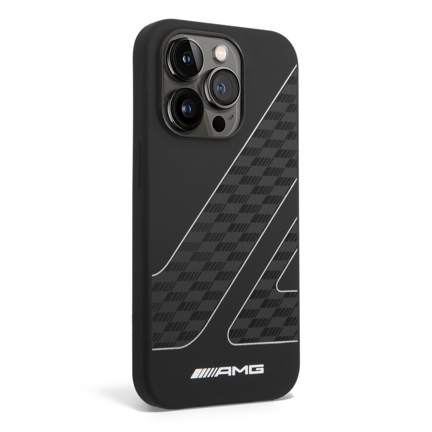iPhone 14 Pro Kılıf AMG Liquid Silikon Damalı Bayrak Dizayn Kılıf
