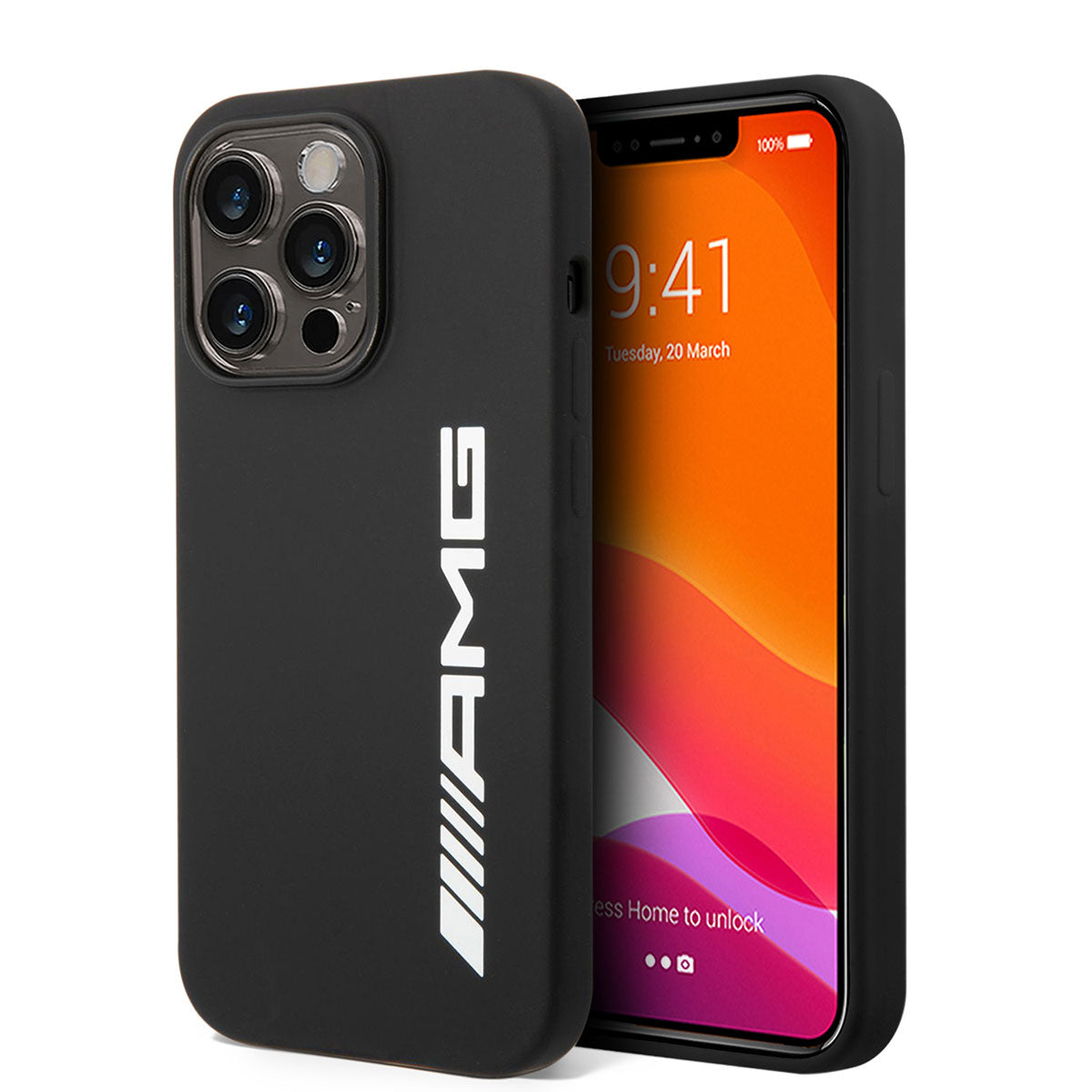 iPhone 14 Pro Kılıf AMG M-safe Şarj Özellikli Büyük Logo Dizayn Kılıf